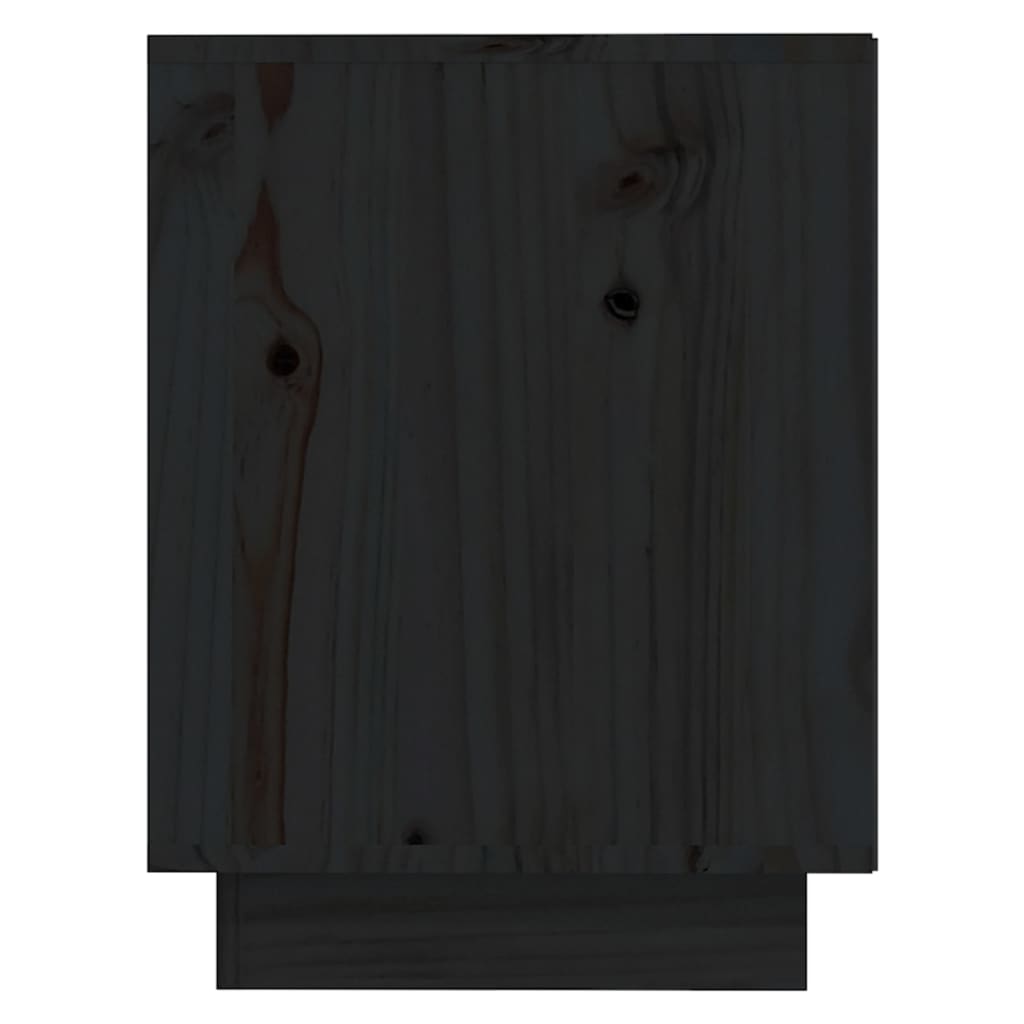 Armario Zapatero De Madera Maciza De Pino Negro 110x34x45 Cm / Vetonek_4