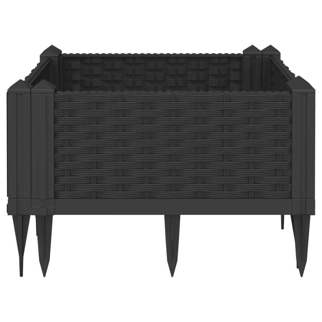 Jardinera Con Clavijas Pp Negro 42,5x42,5x28,5 Cm_3