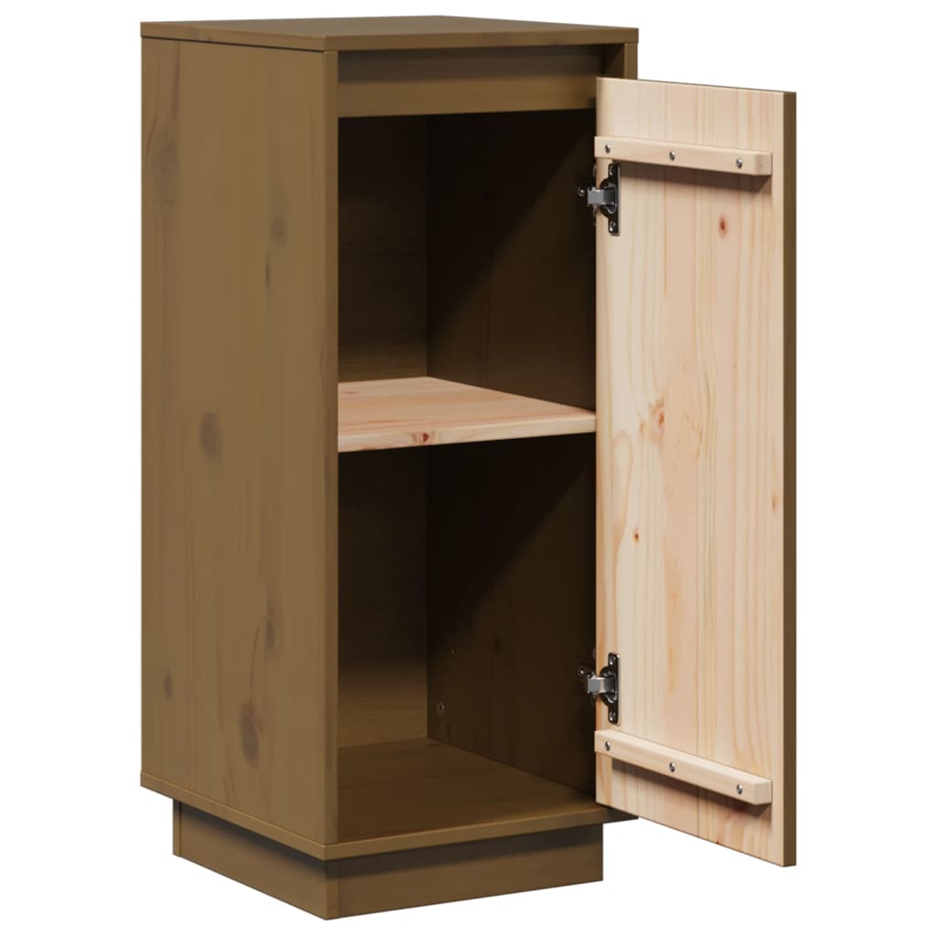 Aparador De Madera Maciza De Pino Marrón Miel 31,5x34x75 Cm / Vetonek_3