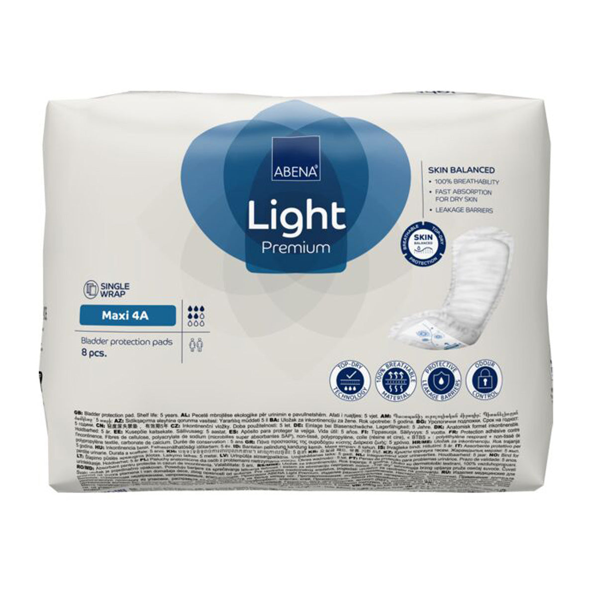 Pensos para incontinência ABENA Light Maxi, 8 unidades