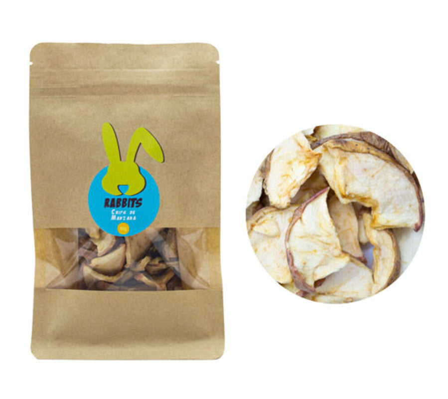 Chips De Manzana Para Conejos, Caballos Y Otros Animales - 150g - Manzana Deshidratada 100% Natural_0