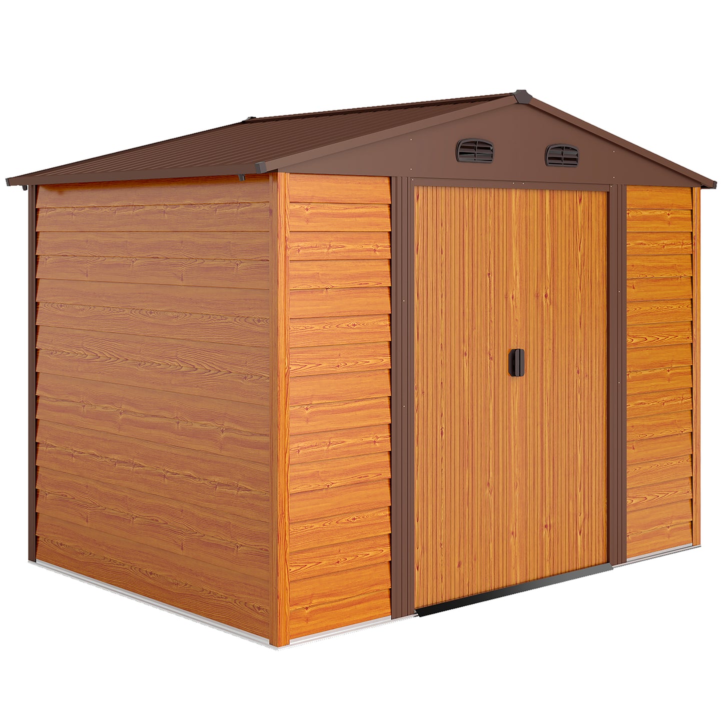 Outsunny Cobertizo De Jardín Exterior Con 2 Puertas 4,84m² 278x195x215cm Natural_0