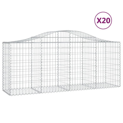 Cestas De Gaviones 20 Uds Forma De Arco Hierro 200x50x80/100 Cm_0