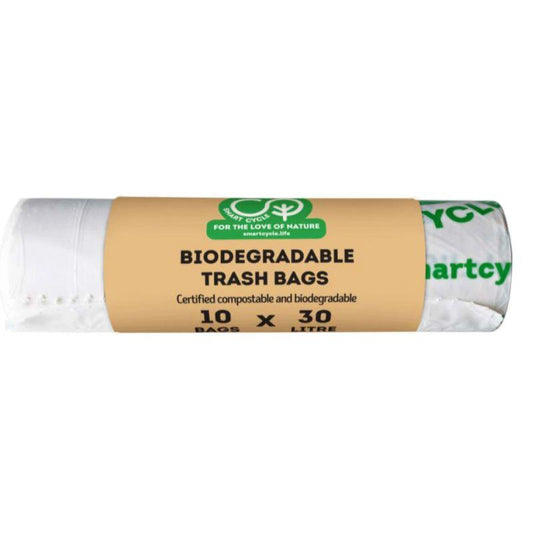 Sacos de lixo biodegradáveis ​​e compostáveis ​​Smart Cycle 30L, 10 unidades
