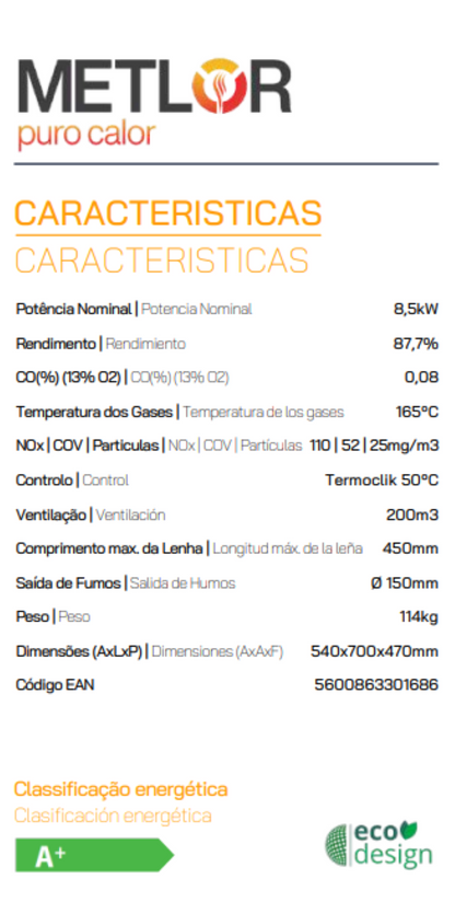 Insertables Con Ventilación A Leña Metlor Modelo Ecolux 70_1