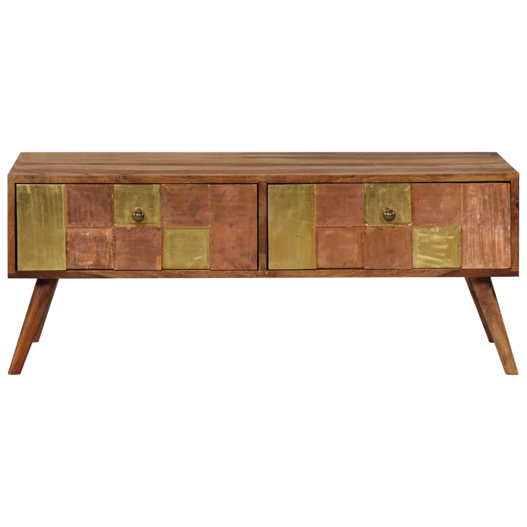 Mesa De Centro De Madera Maciza 100x50x39 Cm_1