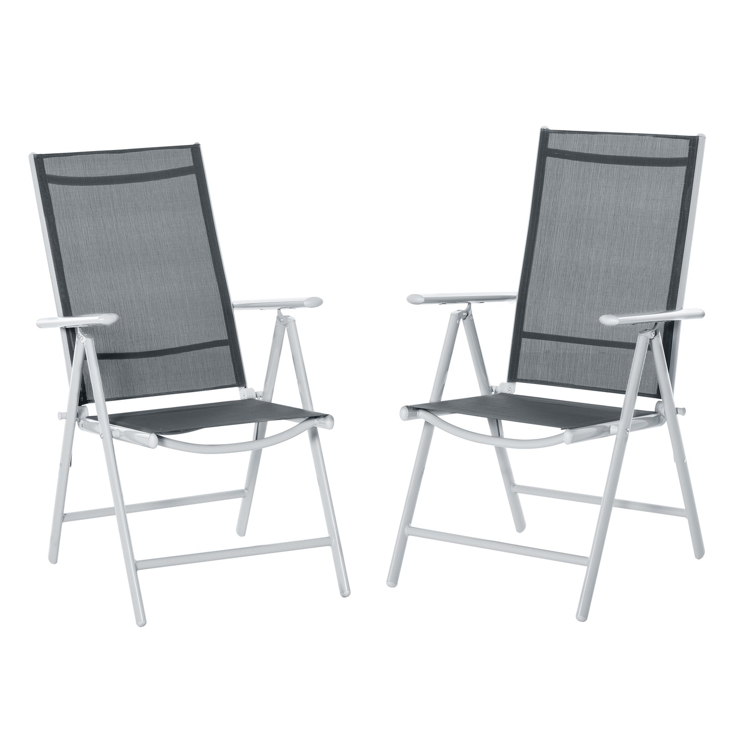 Outsunny 2 Sillas De Jardín Plegables Aluminio Con Respaldo Ajustable_0