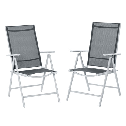 Outsunny 2 Sillas De Jardín Plegables Aluminio Con Respaldo Ajustable_0