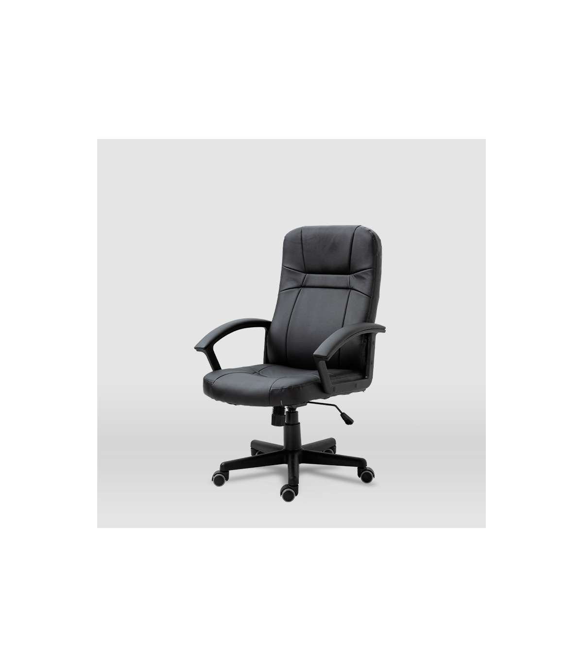 Silla De Oficina Elsa En Piel Sintética Negra. Alto: 100-110, Ancho: 65, Fondo: 68._1