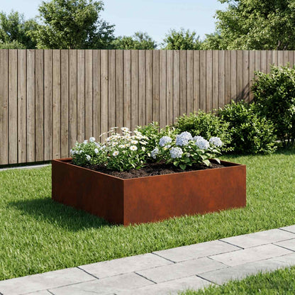 Macetero De Jardín Oxidado 80 X 80 X 30 Cm Acero Oxidado_1
