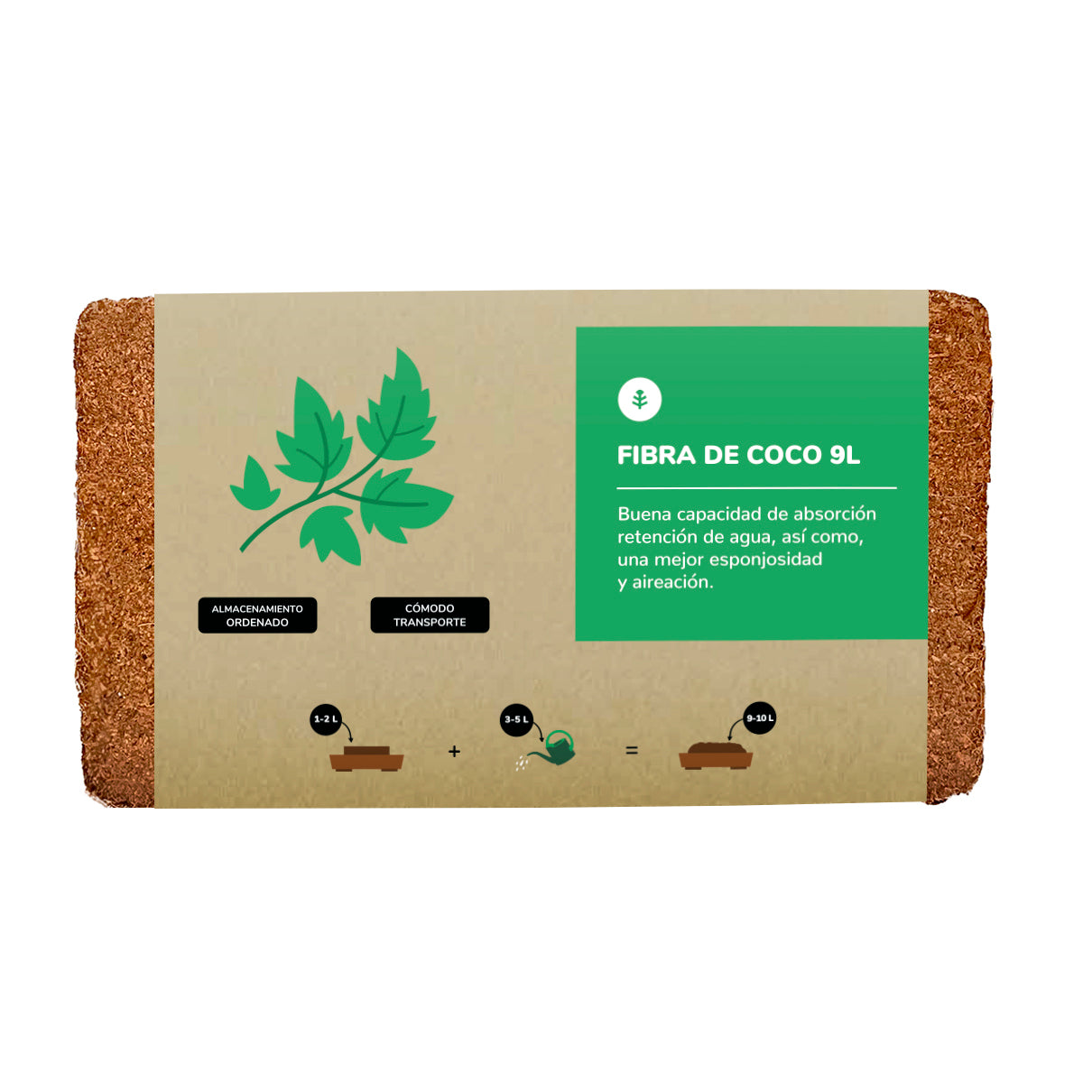 Substrato de Fibra de Coco Planeta Huerto 9 Litros 