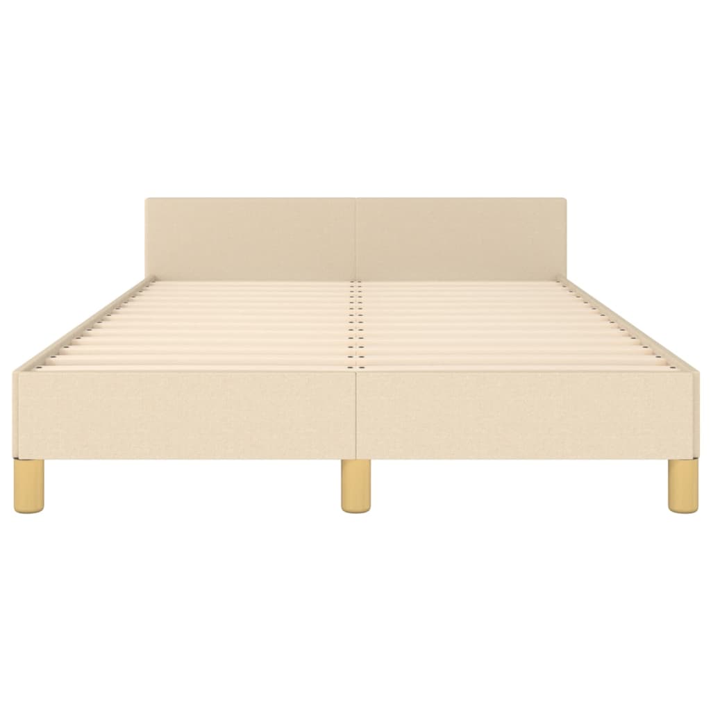Estructura De Cama Con Cabecero De Tela Color Crema 120x200 Cm / Vetonek_4