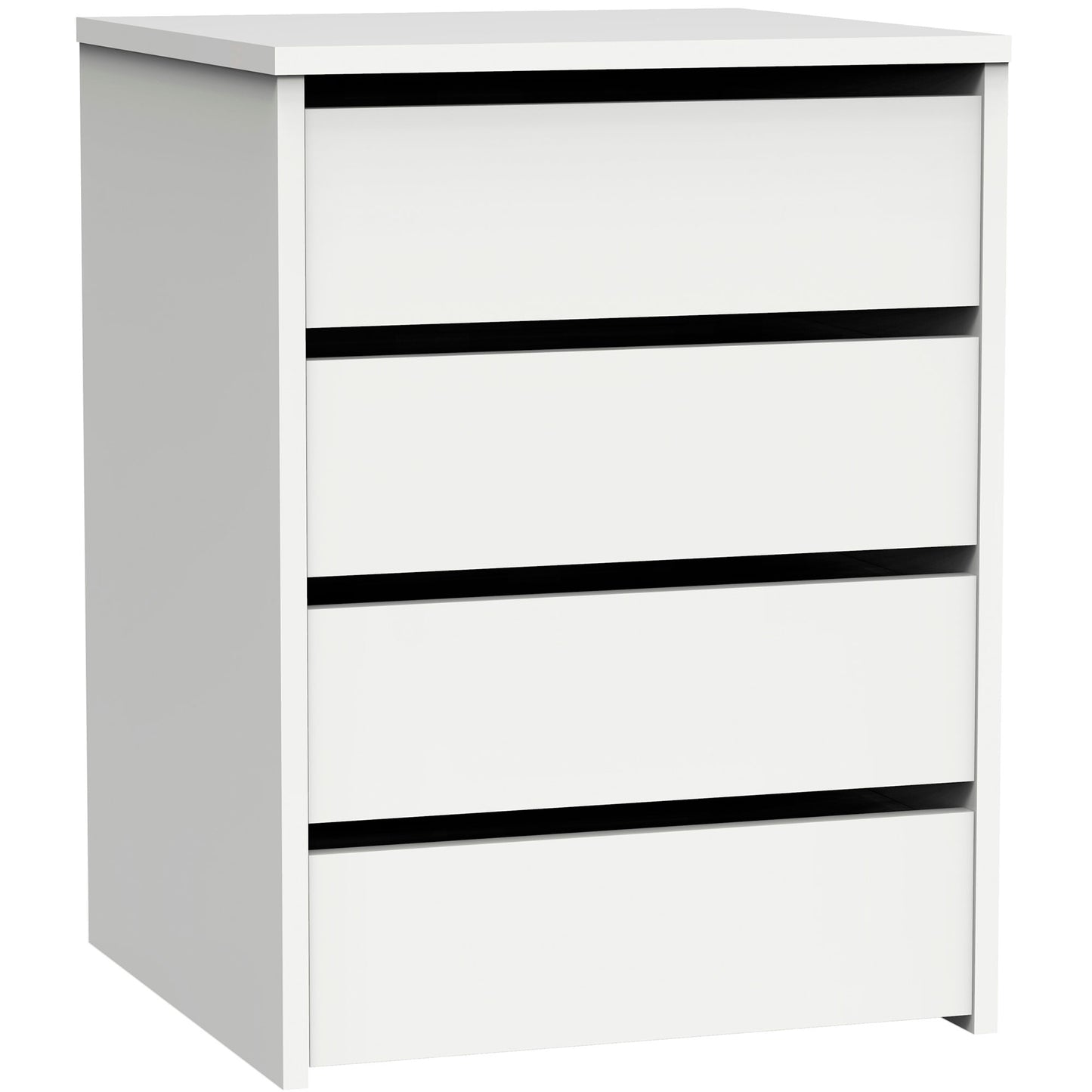 Cajonera Armario 4 Cajones, Cómoda Dormitorio 63,5 (alto) X46 (ancho) X45 (fondo) Cm Sinfonier, Briebe, Clarity, Blanco_0