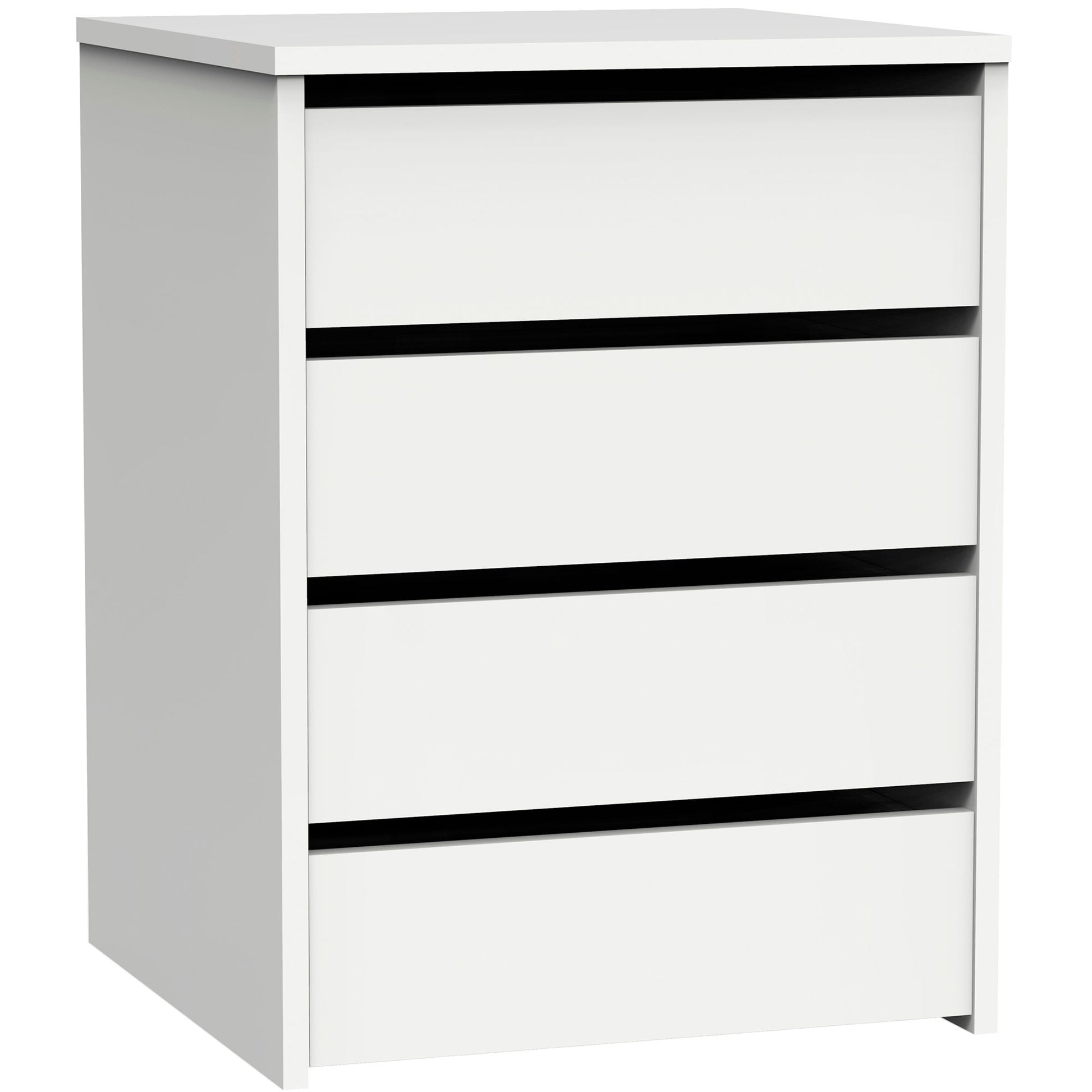 Cajonera Armario 4 Cajones, Cómoda Dormitorio 63,5 (alto) X46 (ancho) X45 (fondo) Cm Sinfonier, Briebe, Clarity, Blanco_0