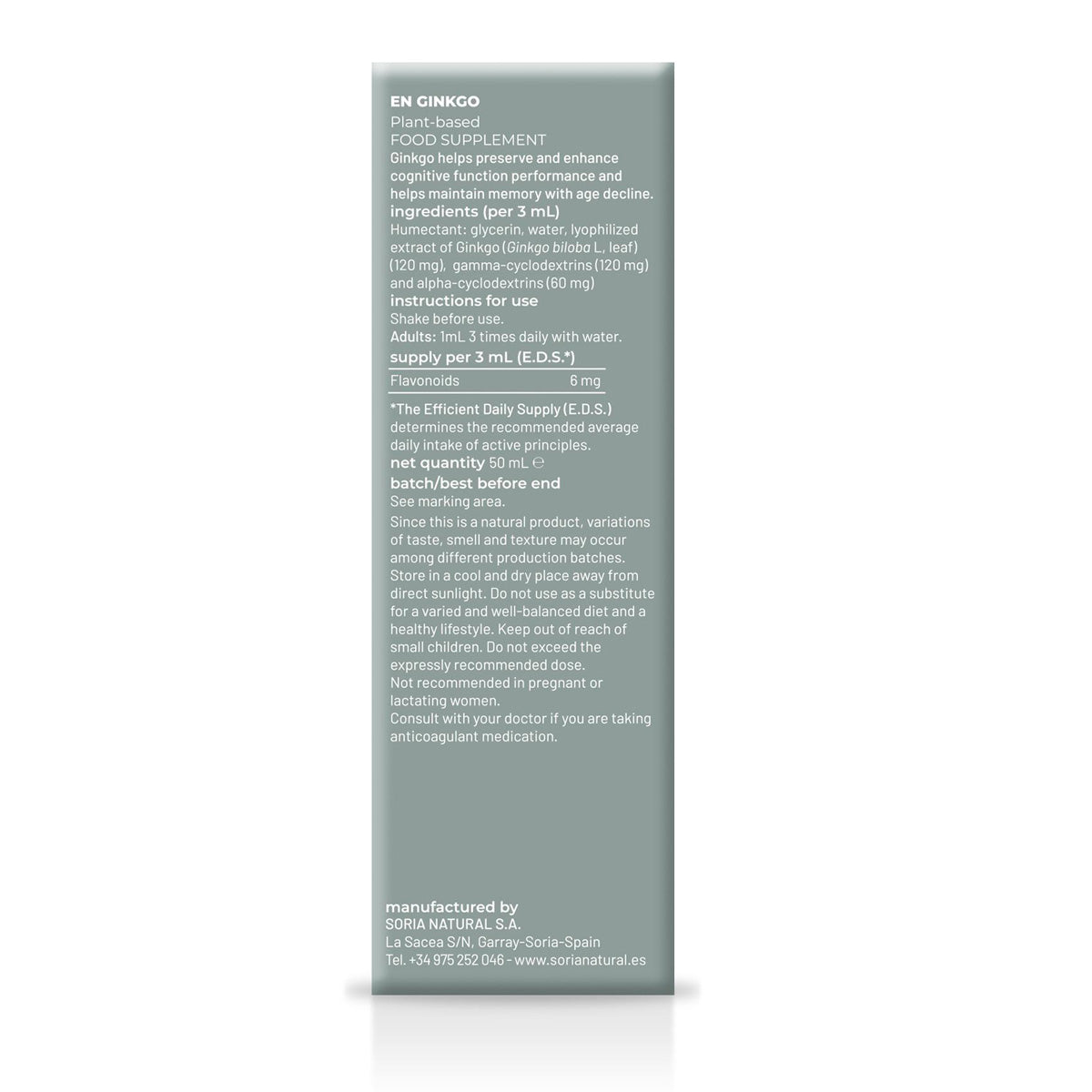 Embalagem de 3 Extratos de Ginkgo Biloba Soria Natural, 50 ml