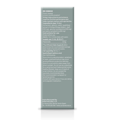 Pack 3x Extracto de Ginkgo Biloba Soria Natural, 50 ml