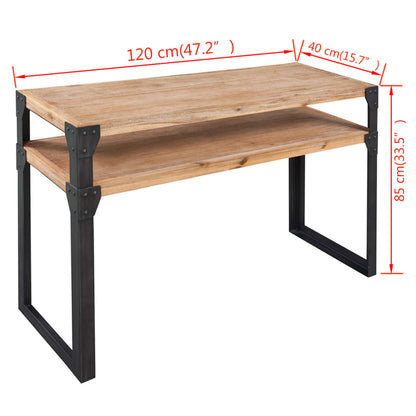 Mesa Consola De Madera Maciza Reciclada 120x40x85 Cm_3