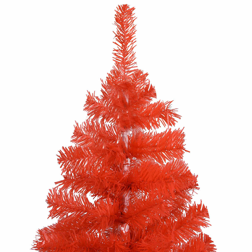 Vidaxl Árbol De Navidad Preiluminado Con Luces Y Bolas Rojo 180 Cm_1