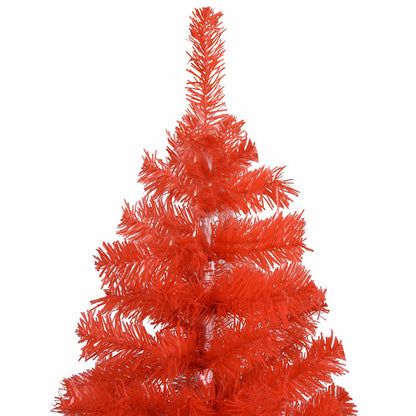 Vidaxl Árbol De Navidad Preiluminado Con Luces Y Bolas Rojo 180 Cm_1