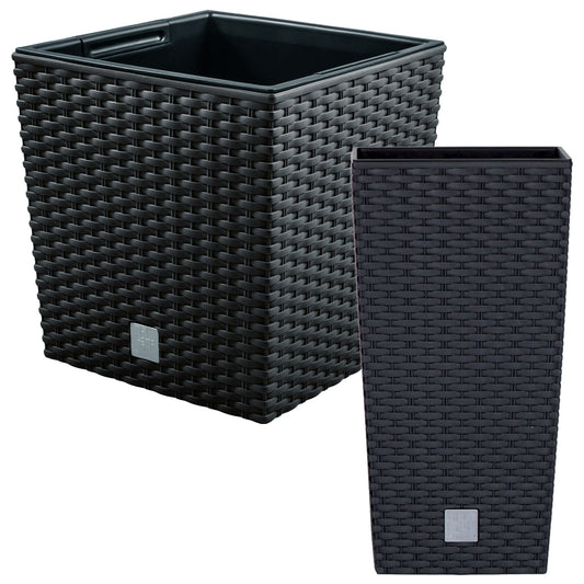 Juego Macetas Rato: Macetero 26,6 Litros Y Macetero 64 Litros En Color Antracita