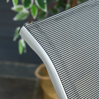 Outsunny Tumbona Plegable De Jardín Sillón Ajustable En 10 Posiciones Con_4