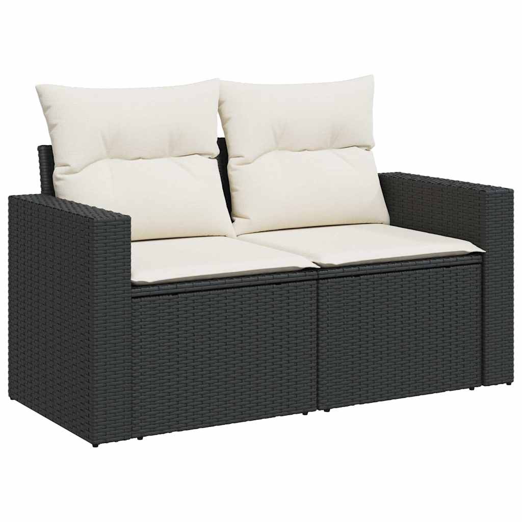 Set De Sofás De Jardín 7 Pzas Con Cojines Ratán Sintético Negro / Vetonek_3