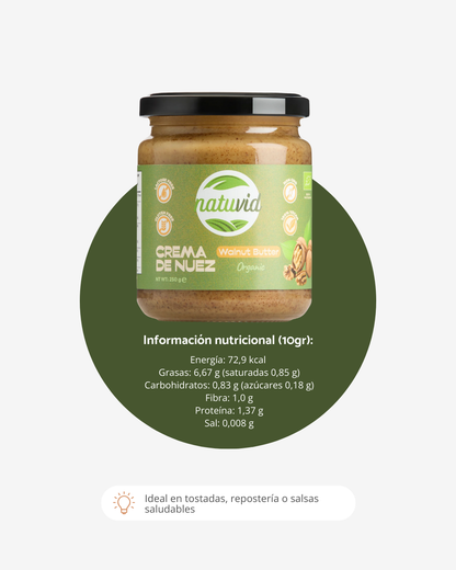 Crema de Nuez Natuvid BIO | 250gr | SIN GLUTEN | SIN LACTOSA | 100% VEGANA | NON-GMO | Sin Azúcares Añadidos_2