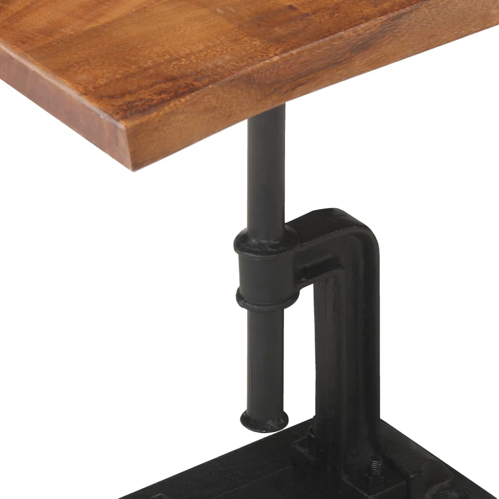 Mesa Auxiliar Madera Acacia Y Hierro Fundido Marrón 45x35x49 Cm_2