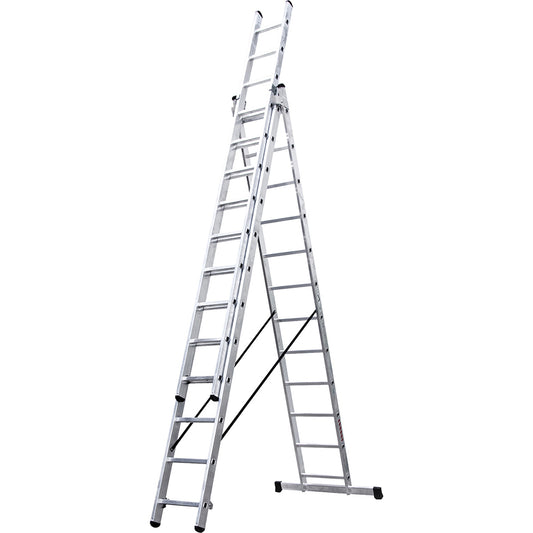 Escalera Aluminio Extensible Pro Triple - 17 Peldaños - 5+5+5 M_0