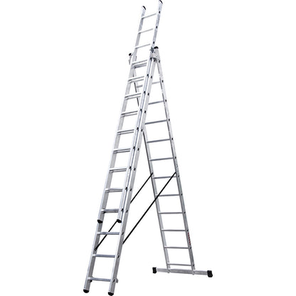 Escalera Aluminio Extensible Pro Triple - 10 Peldaños - 3+3+3 M_0