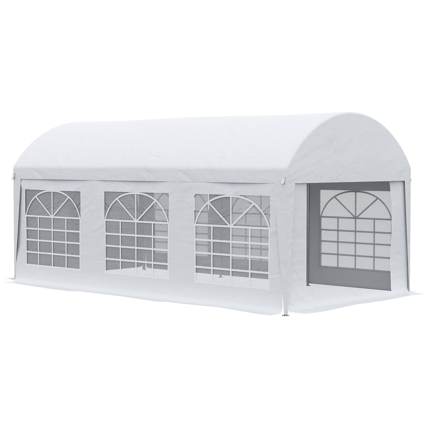 Outsunny Carpa De Jardín 6x3 M Paredes Laterales Extraíbles Puerta 6 Ventanas_0