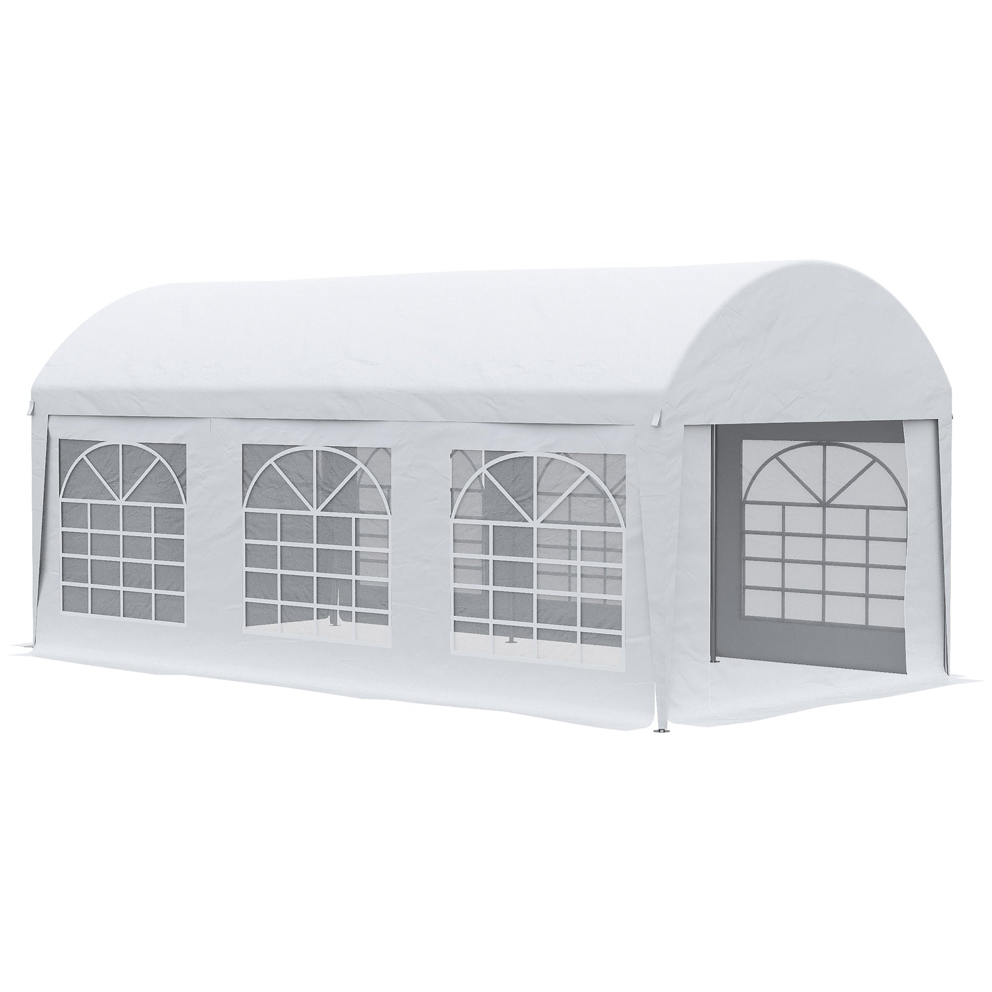 Outsunny Carpa De Jardín 6x3 M Paredes Laterales Extraíbles Puerta 6 Ventanas_0