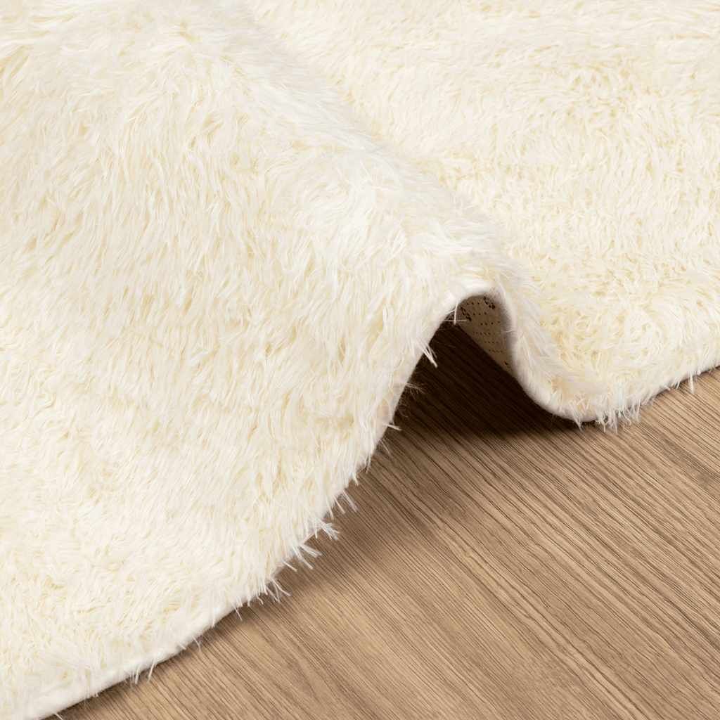 Vidaxl Alfombra Peluda De Pelo Largo Navarra Crema 160x230cm Poliéster_4