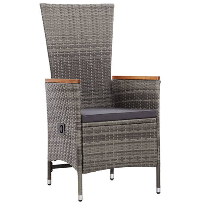 Vidaxl Set De Comedor De Jardín Y Cojines 7 Pzas Ratán Sintético Gris_5