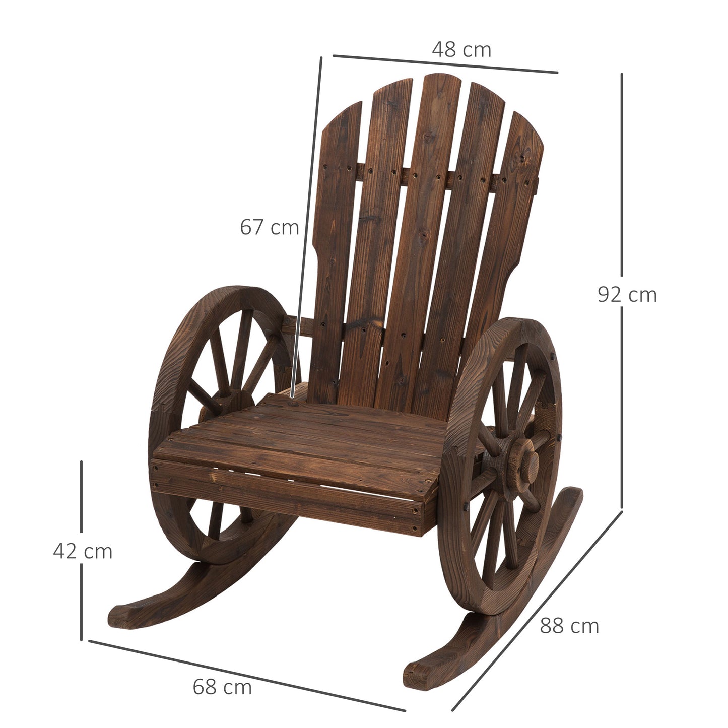 Outsunny Mecedora De Madera Para Terraza Sillón Balancín Para Exteriores_2