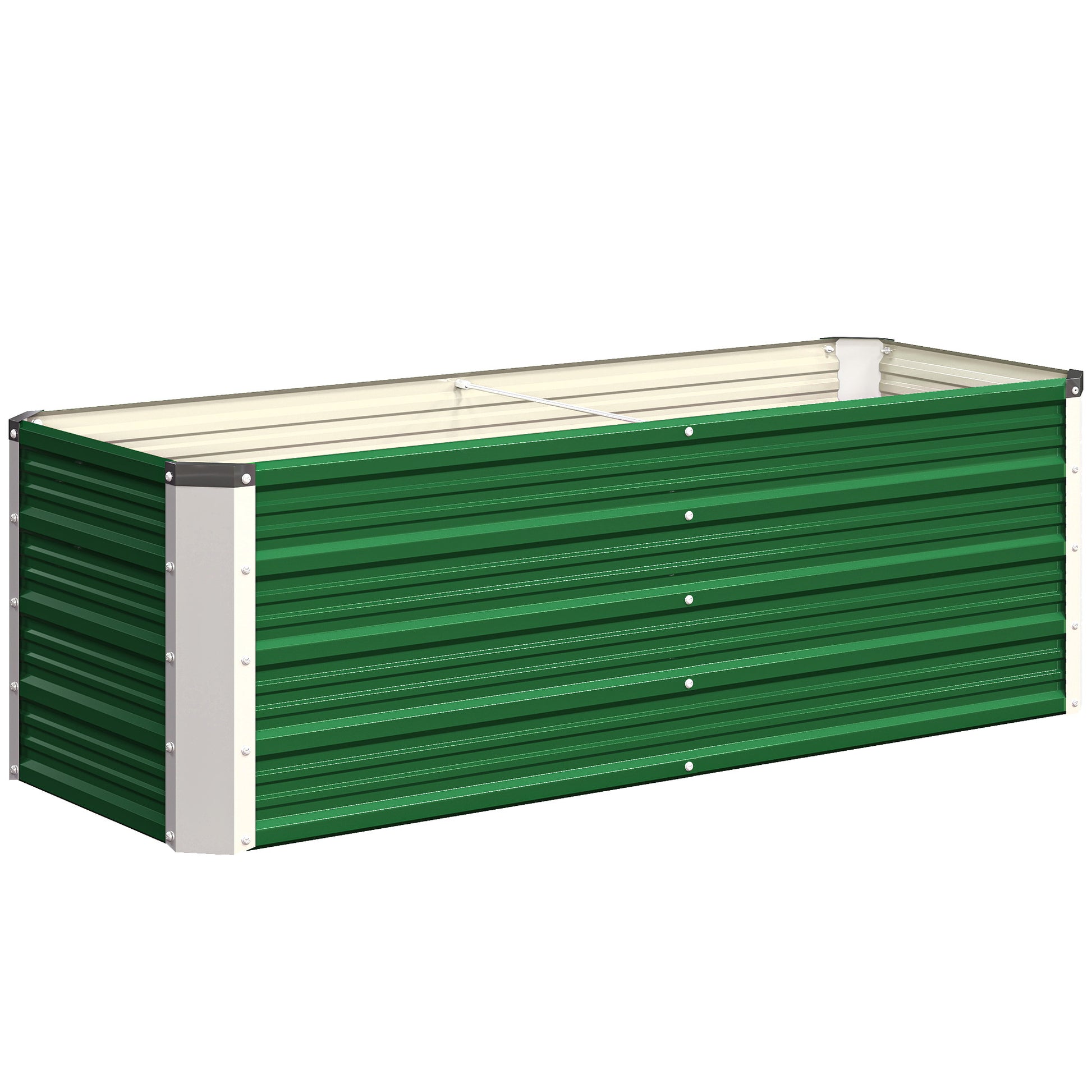 Outsunny Arriate De Jardín De Acero Jardinera Cultivos Plantas 125x47x40cm Verde_0