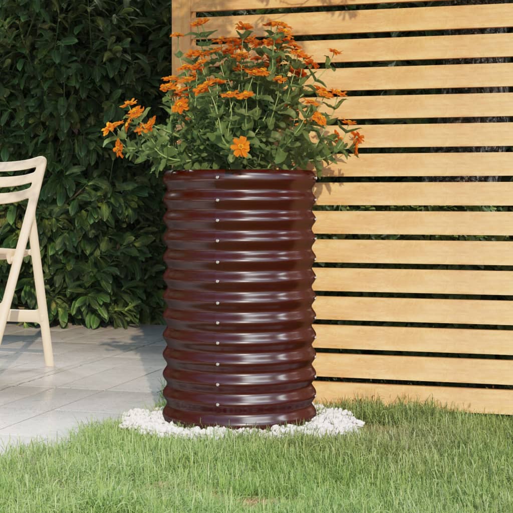 Jardinera Acero Galvanizado Marrón 40x40x68cm_1
