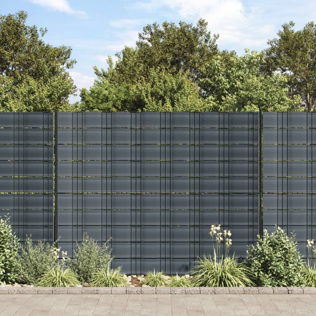 Pantallas De Privacidad De Jardín 10 Uds Pvc Negras 252,5x19 Cm / Vetonek_1