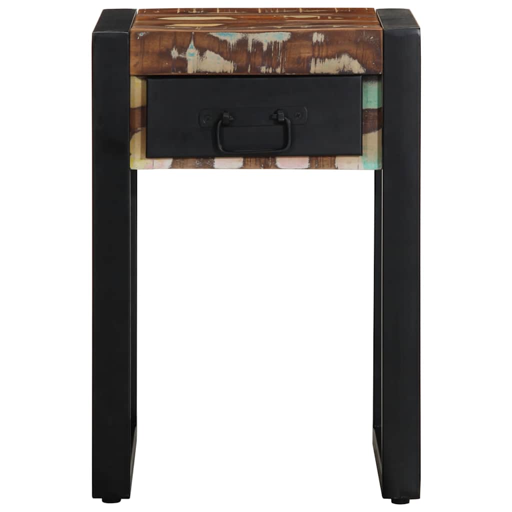 Mesa Auxiliar Multicolor 35x35x50 Cm Madera Maciza Reciclada_0