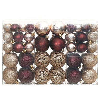 Vidaxl Bolas De Navidad 100 Uds Color Champán Y Marrón 3 / 4 / 6 Cm_1