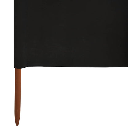 Vidaxl Paravientos De Playa De 3 Paneles Tela Negro 400x80 Cm_4
