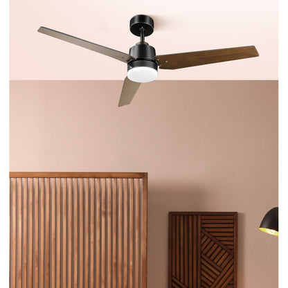 Ventilador Dc Captus 22w Negro 3 Aspas Negro/roble 132d Reg. Intensidad 2180lm 3000k-6000k C/remoto, Timer, Mem._3