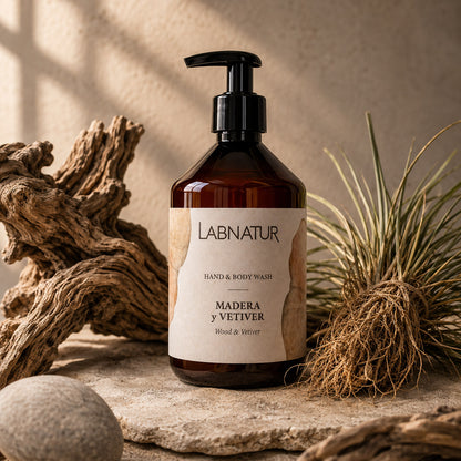 Jabón Manos y Cuerpo Madera y Vetiver Labnatur 500 ml | Aroma Amaderado y Cítrico | Limpieza Suave | Vegano_2