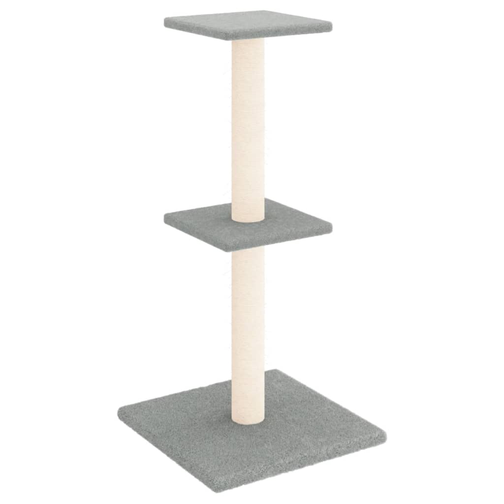 Rascador Para Gatos Con Postes De Sisal Gris Claro 73 Cm_0