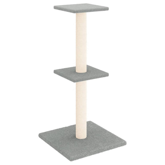 Rascador Para Gatos Con Postes De Sisal Gris Claro 73 Cm_0