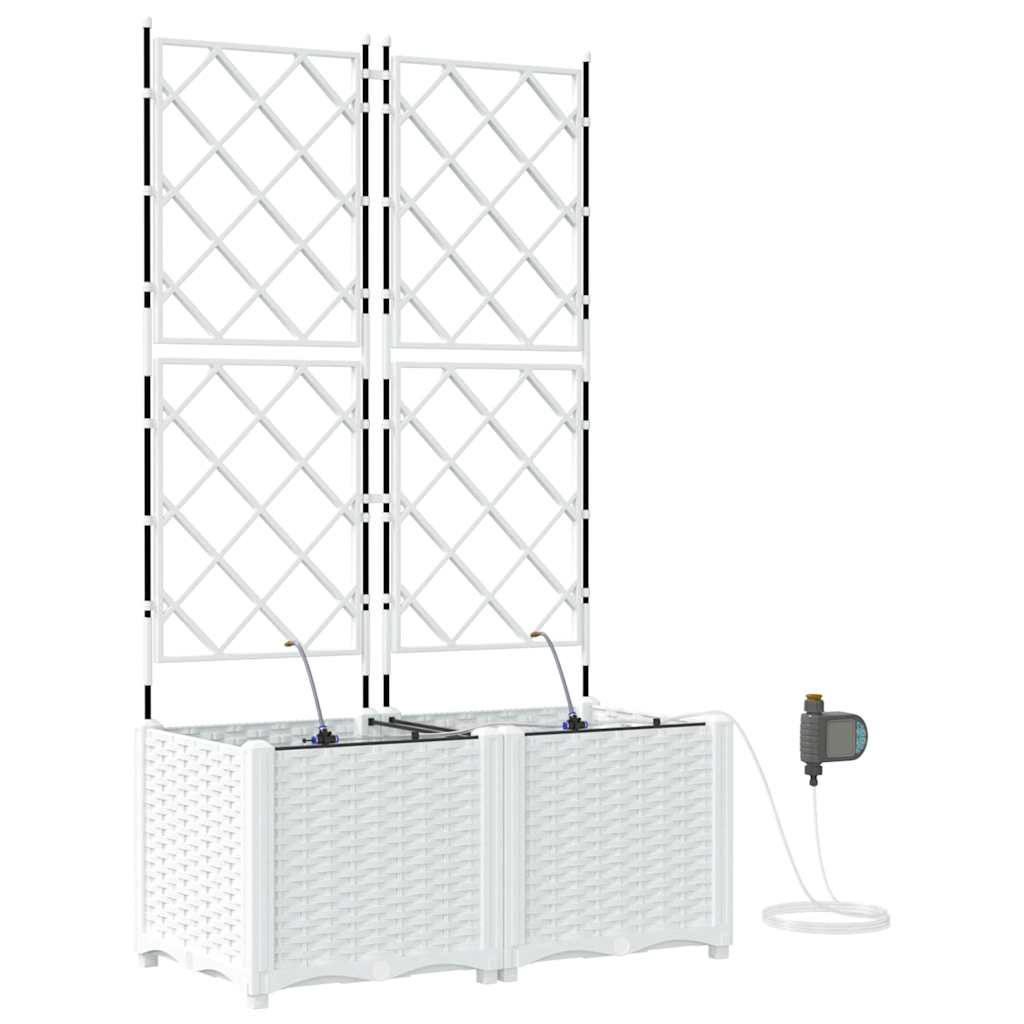 Macetero De Jardín 2 Uds. Blanco 80 X 40 X 142 Cm Pp_0