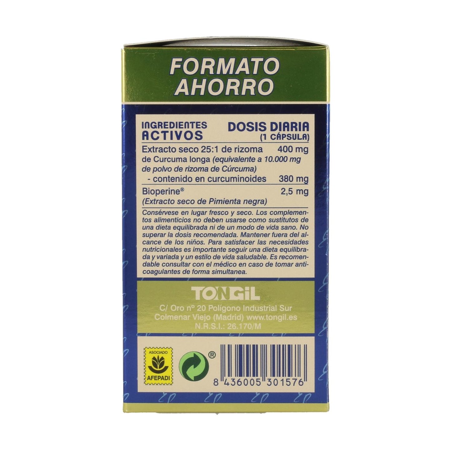 Pack 2x Estado Puro Cúrcuma Tongil Formato Ahorro 80 Cápsulas