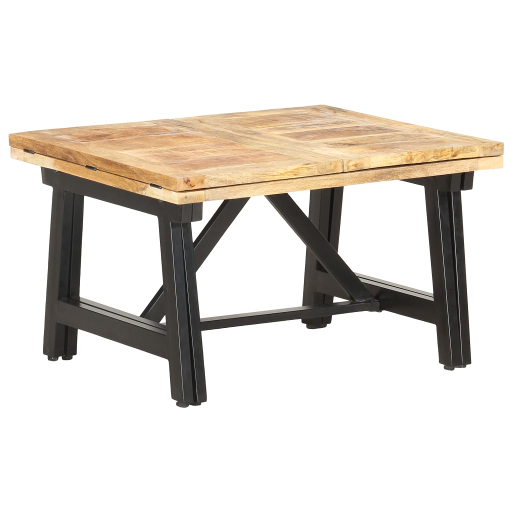 Mesa De Centro Extensible Madera Maciza De Mango 160x70x45 Cm_4