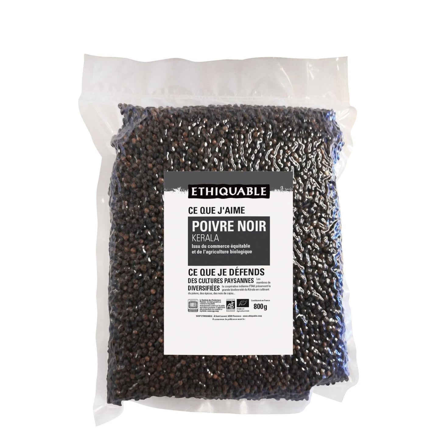 Pimenta preta biológica a granel 800 g