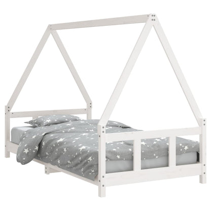 Estructura De Cama Para Niños Madera De Pino Blanco 90x190 Cm / Vetonek_0